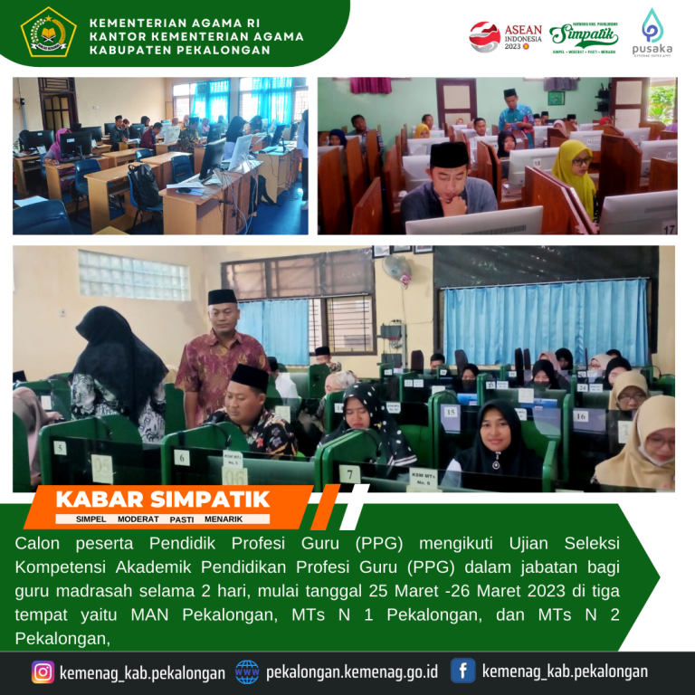 735 Guru Madrasah Ikuti Ujian Seleksi Kompetensi Akademik Pendidikan Profesi Guru