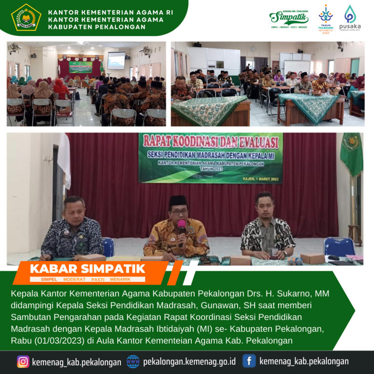 Seksi Pendidikan Madrasah Kembali Gelar Rakor Persiapan IKM TP 2023/2024 dan AM TP 2022/2023