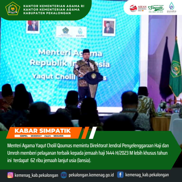 Menag Yaqut Cholil Qoumas Minta Ada Pelayanan Khusus Jamaah Lansia