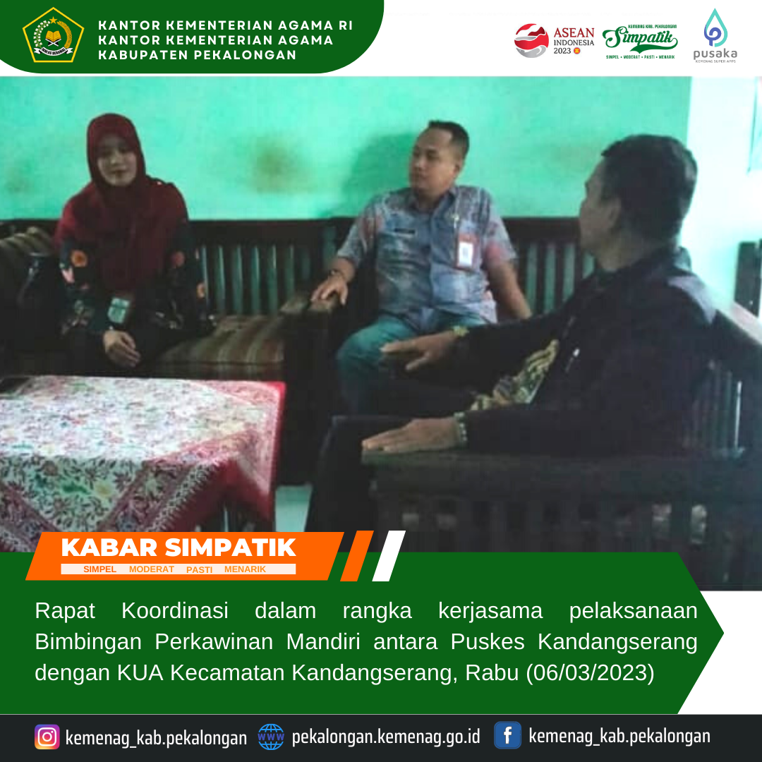 Adakan Kerjasama Bimwin, Puskesmas Kandangserang Kunjungi Kantor Urusan Agama