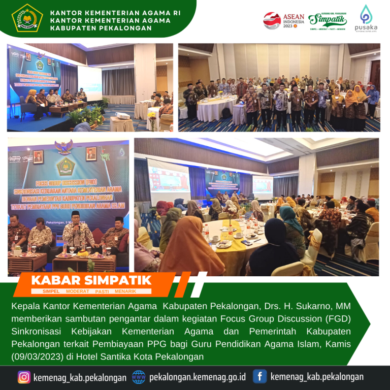 Sinkronisasi Kebijakan Pembiayaan PPG Guru PAI, Kemenag Kab. Pekalongan Gelar FGD