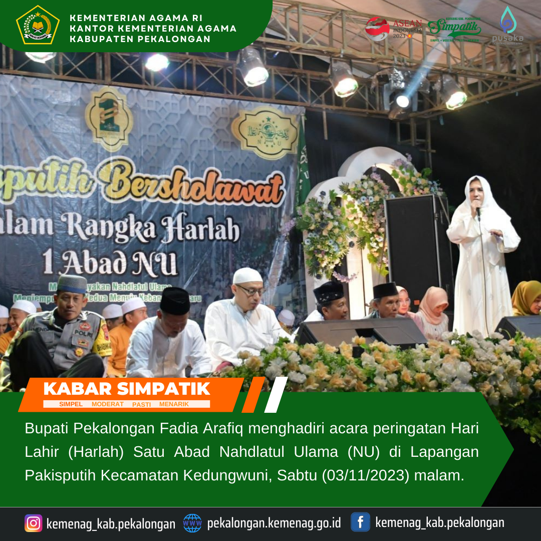 Hadiri Harlah NU, Bupati : Keberhasilan Kabupaten Pekalongan Tidak Lepas Dari NU