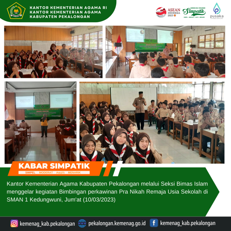 Kemenag Gelar Bimbingan Remaja Usia Sekolah DI SMA 1 Kedungwuni