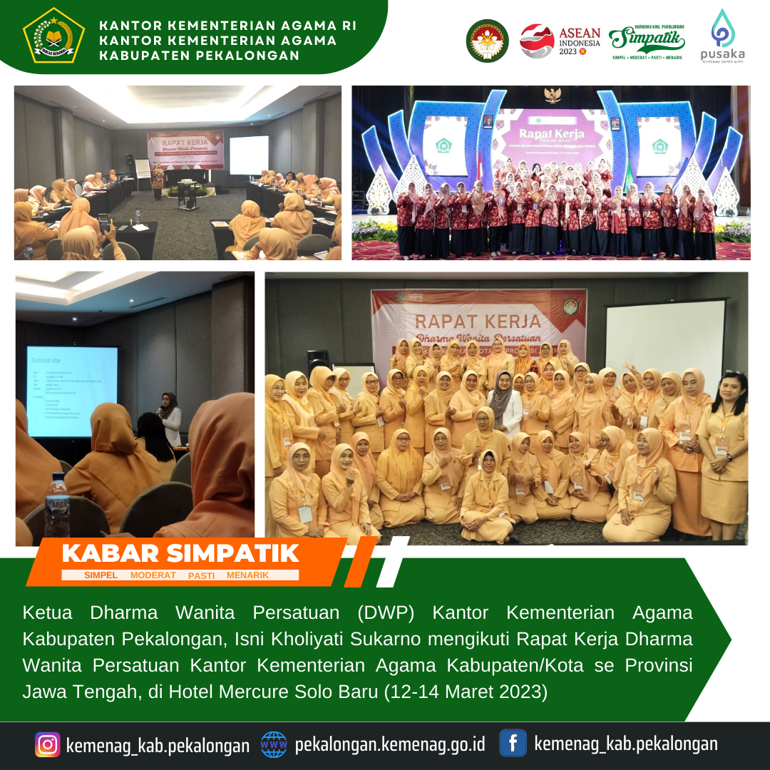 Rakerwil Resmi Ditutup, DWP Kemenag Prov. Jateng Komitmen Jalankan Program Bermanfaat Bagi Masyarakat