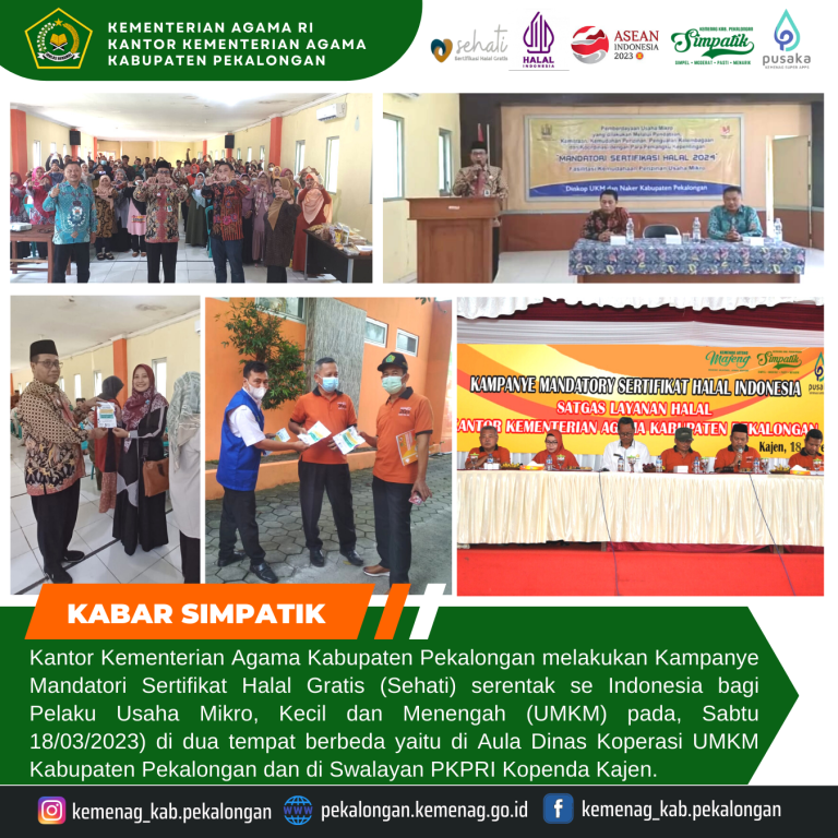 Kemenag Kab. Pekalongan Gelar Kampanye Mandatory Halal di Dua Tempat Berbeda