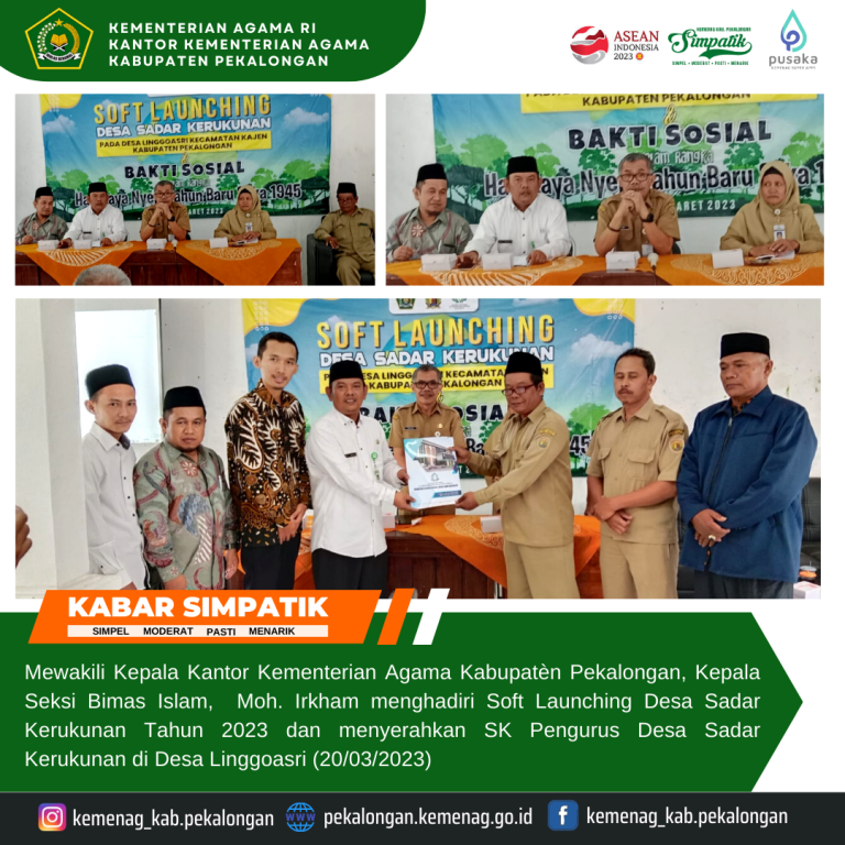 Soft Launching Desa Sadar Kerukunan Linggo Asri Kajen
