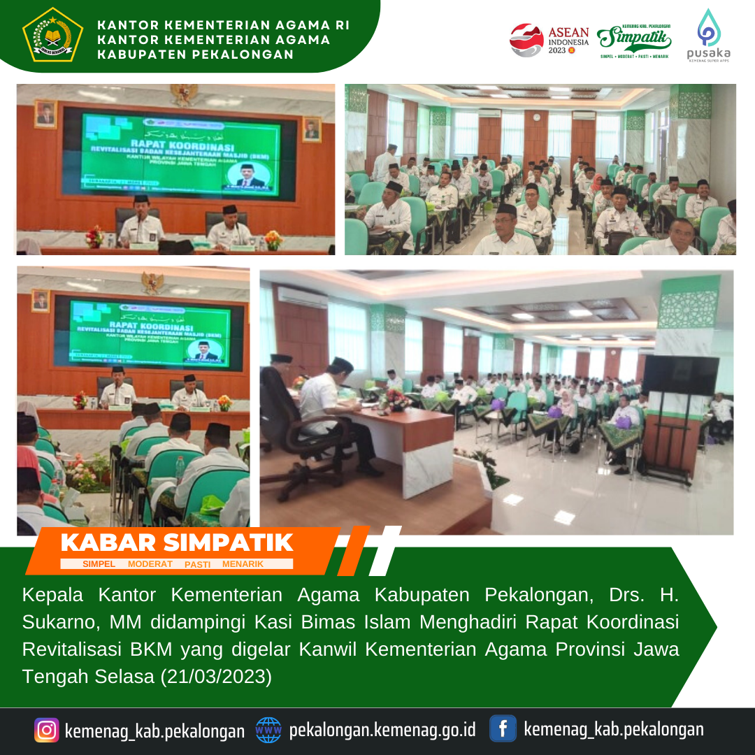 Kepala Kemenag Hadiri Rakor Revitalisasi BKM Di Kanwil Jawa Tengah