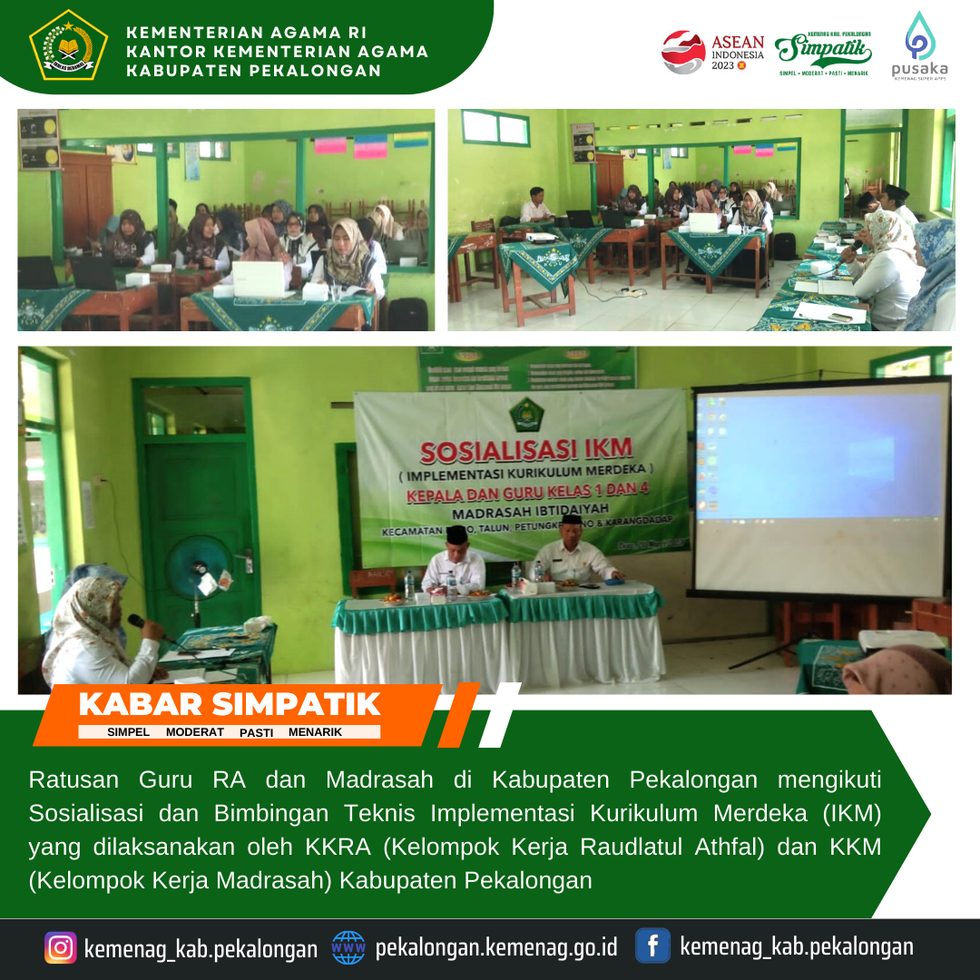 Ratusan Guru RA dan Madrasah Intensif ikuti Lokakarya IKM Tahun Pelajaran 2023/2024