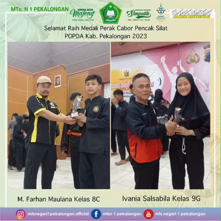 Dua Pesilat MTs N 1 Pekalongan Raih Juara II Ajang POPDA 2023