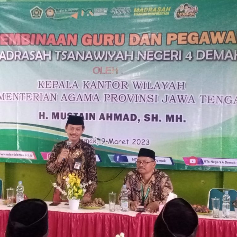 Kunjungi MTsN 4 Demak, KaKanwil Kemenag Jateng Tegaskan Penerapan Moderasi Beragama
