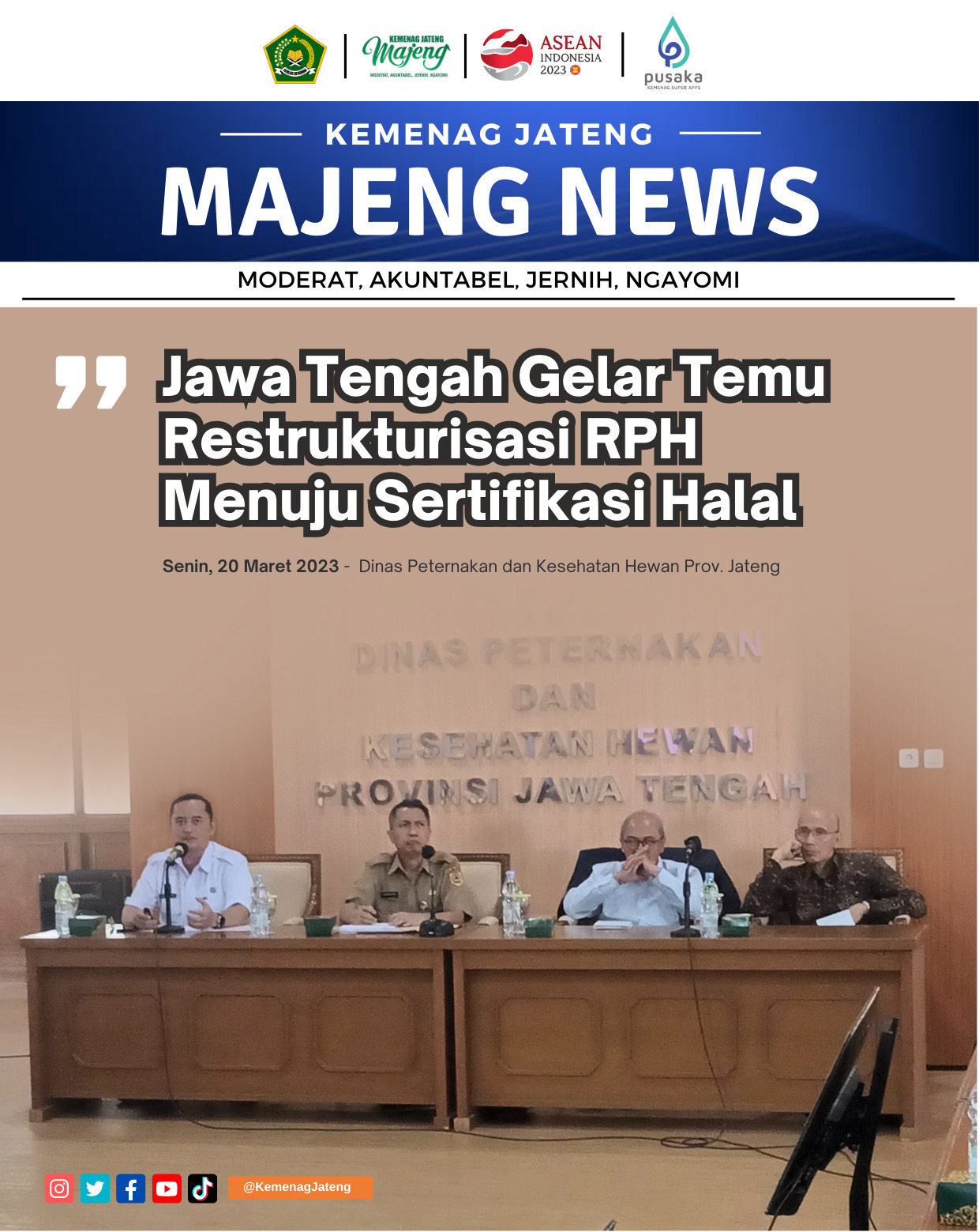 Jawa Tengah Gelar Temu Restrukturisasi RPH Menuju Sertifikasi Halal