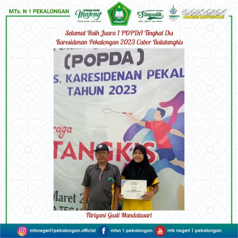 Pemain Bulu Tangkis MTs N 1 Pekalongan Sumbang Medali Emas POPDA Tingkat Eks Karesidenan Pekalongan