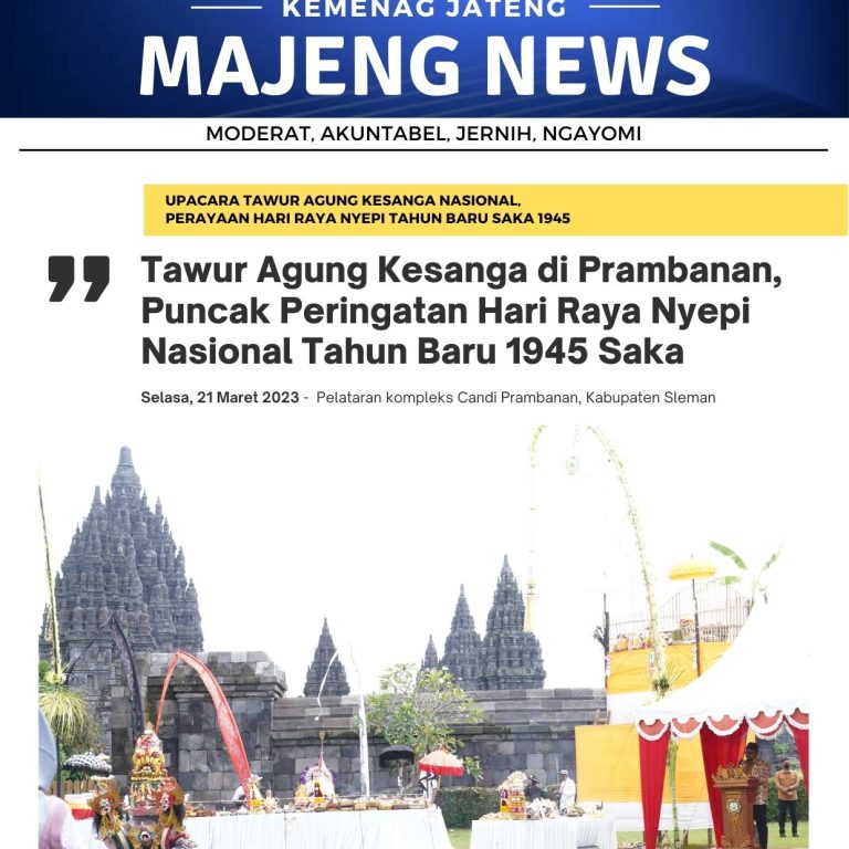 Tawur Agung Kesanga di Prambanan, Puncak Peringatan Hari Raya Nyepi Nasional Tahun Baru 1945 Saka