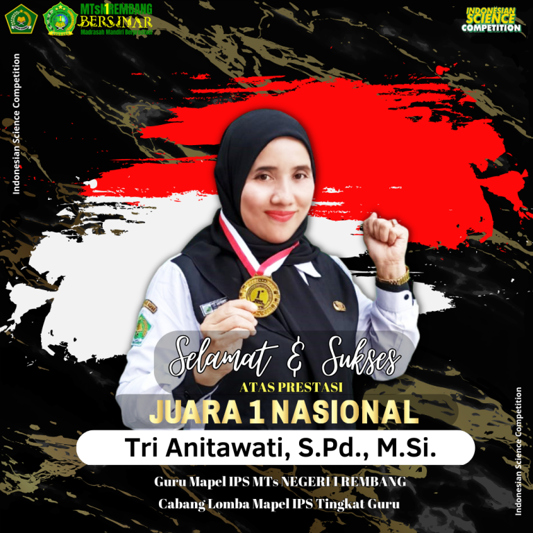 Tri Anitawati, Juara 1 Mapel IPS tingkat Nasional