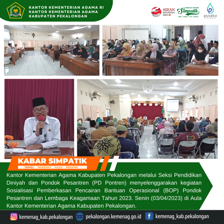 Sosialisasi Pencairan BOP Lembaga Keagamaan