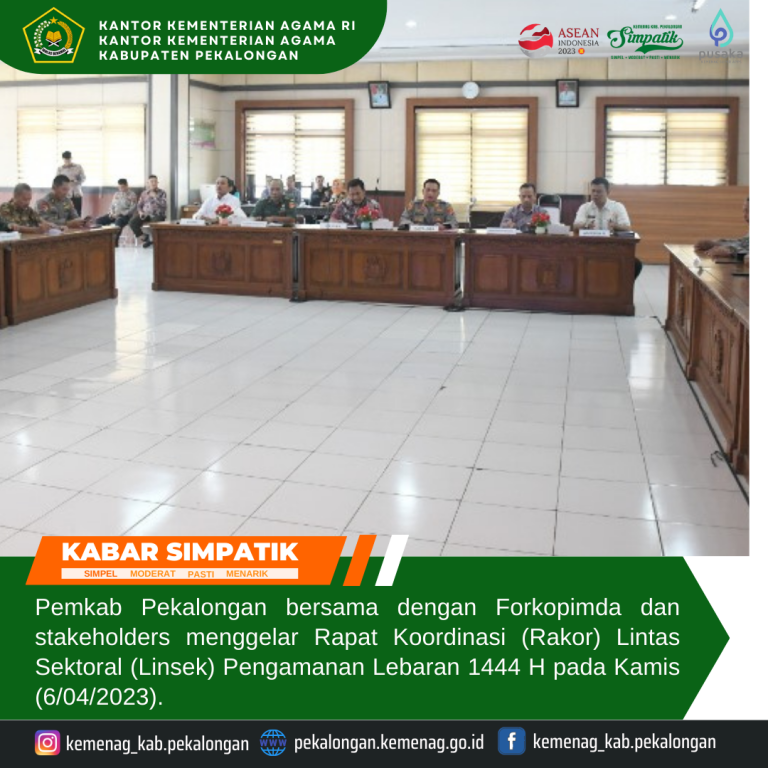 Pemkab Pekalongan Gelar Rakor Linsek Pengamanan Lebaran