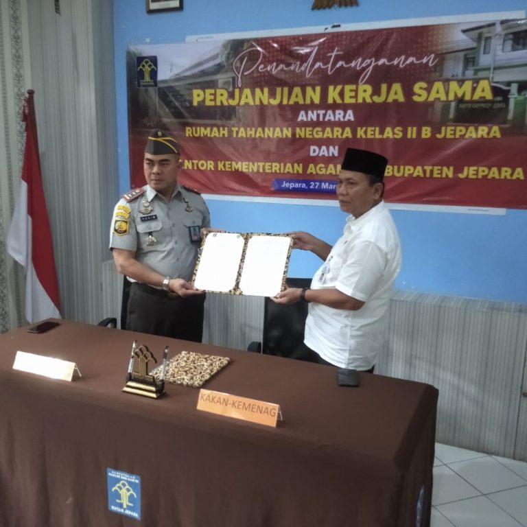 Kemenag Jepara dan Rutan Tanda Tangani MOU dalam Pembinaan Keagamaan Warga Binaan oleh Penyuluh Agama