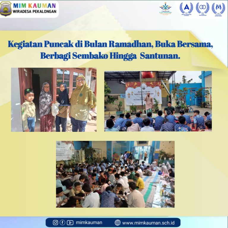 Kegiatan Puncak Ramadhan : Buka Bersama, Berbagi Sembako dan Santunan.
