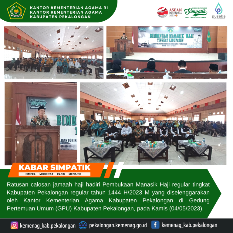 Kemenag Mulai Gelar Manasik Haji Reguler 1444 H/2023 M