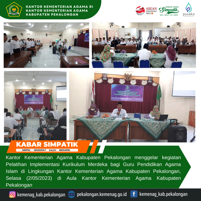 Kemenag Pekalongan Gelar Pelatihan Implementasi Kurikulum Merdeka Belajar Bagi Guru PAI