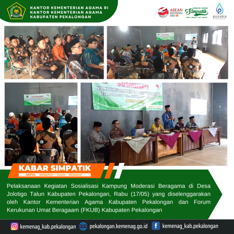 Kemenag Gelar Sosialisasi Kampung Moderasi Beragama di Desa Jolotigo Talun