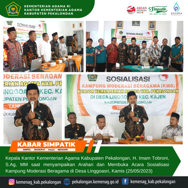 Kemenag Kab.Pekalongan Launching Kampung Moderasi Beragama Di Desa Linggoasri