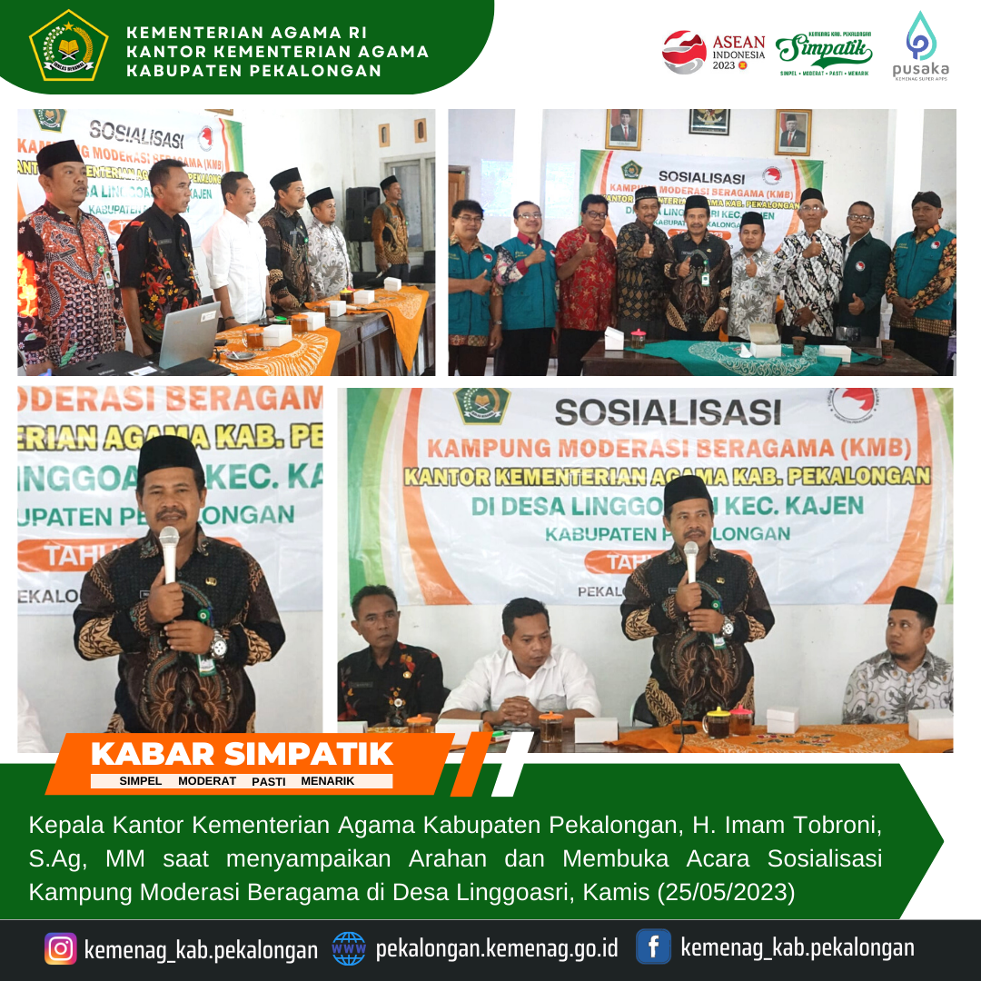 Kemenag Kab.Pekalongan Launching Kampung Moderasi Beragama Di Desa Linggoasri