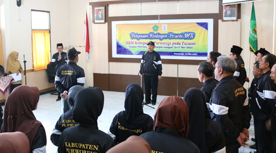 Lepas Kontingen Porseni MTs, Kakankemenag Gelorakan Semangat Juang Para Atlet