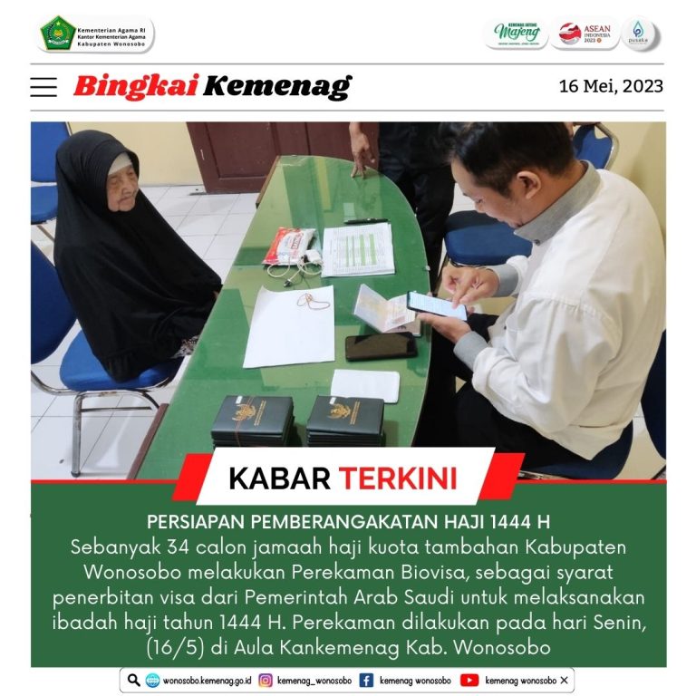 Perekaman Biovisa Bagi 34 Calon Jamaah Haji Kuota Tambahan Kabupaten Wonosobo
