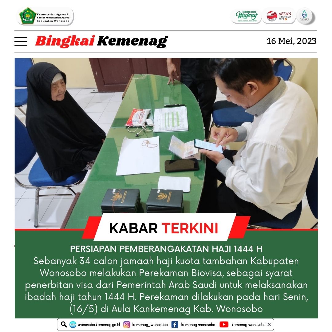 Perekaman Biovisa Bagi 34 Calon Jamaah Haji Kuota Tambahan Kabupaten Wonosobo