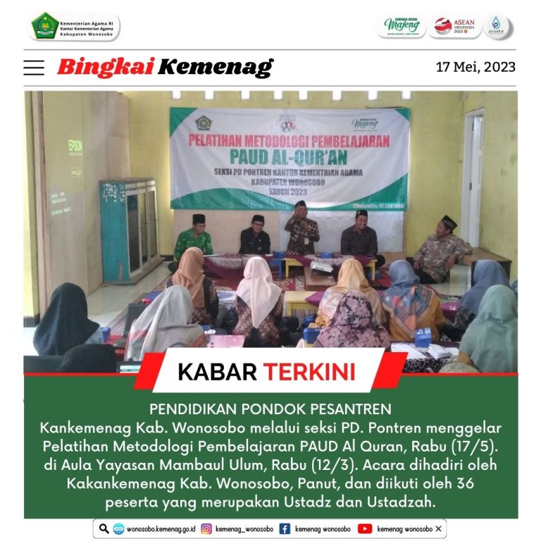 Pelatihan Metodologi Paud Al-Qur’an Kabupaten Wonosobo