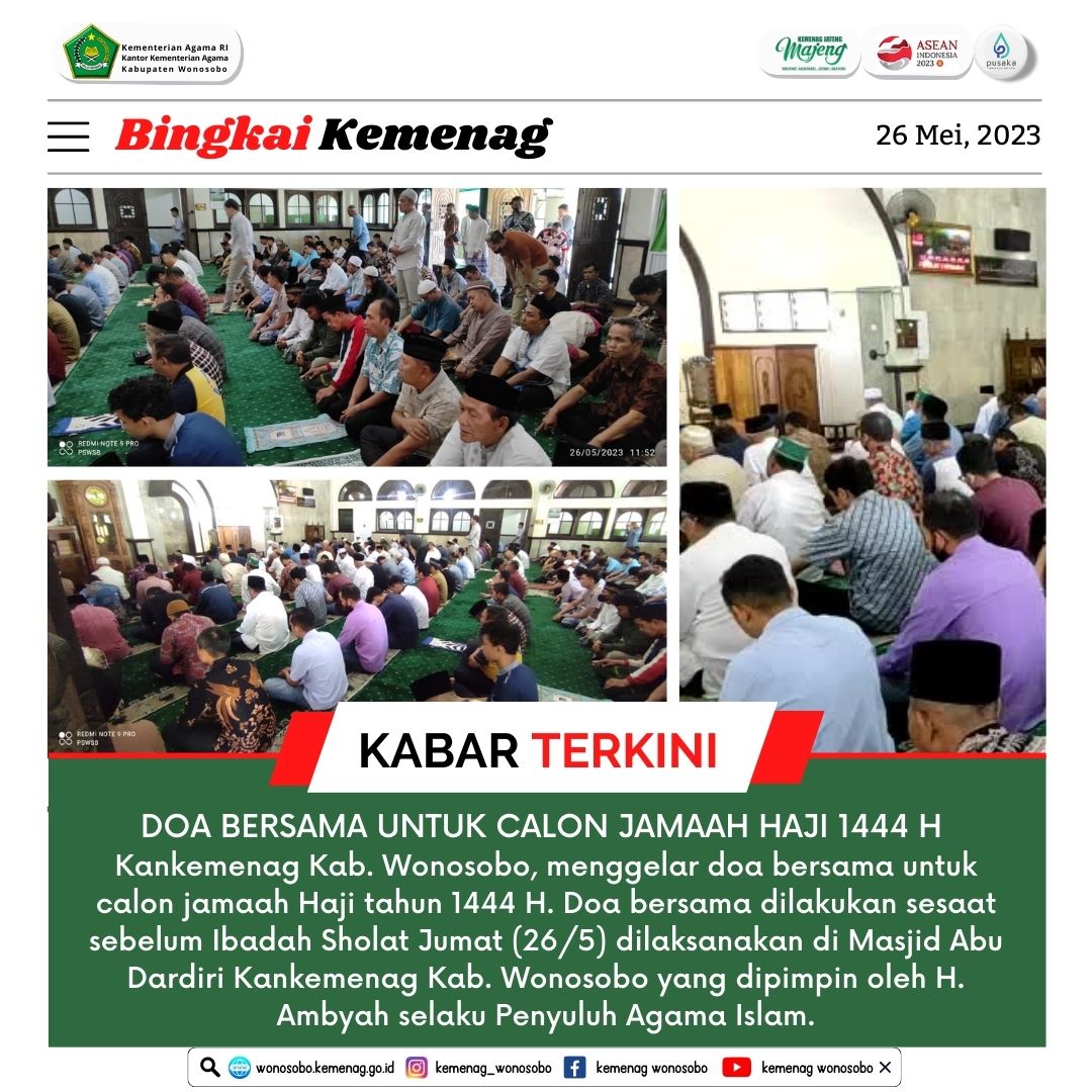 Kemenag Wonosobo Gelar Mujahadah dan Doa Bersama yntuk Jamaah Haji