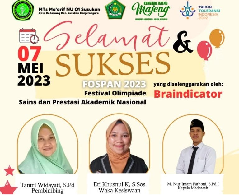 MTs Ma’arif NU 01 Susukan Sabet 12 Mendali Fospan 2023