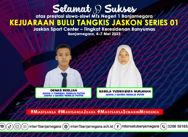MTs N 1 Banjarnegara Sukses Juarai Badminton Jakson Series 01
