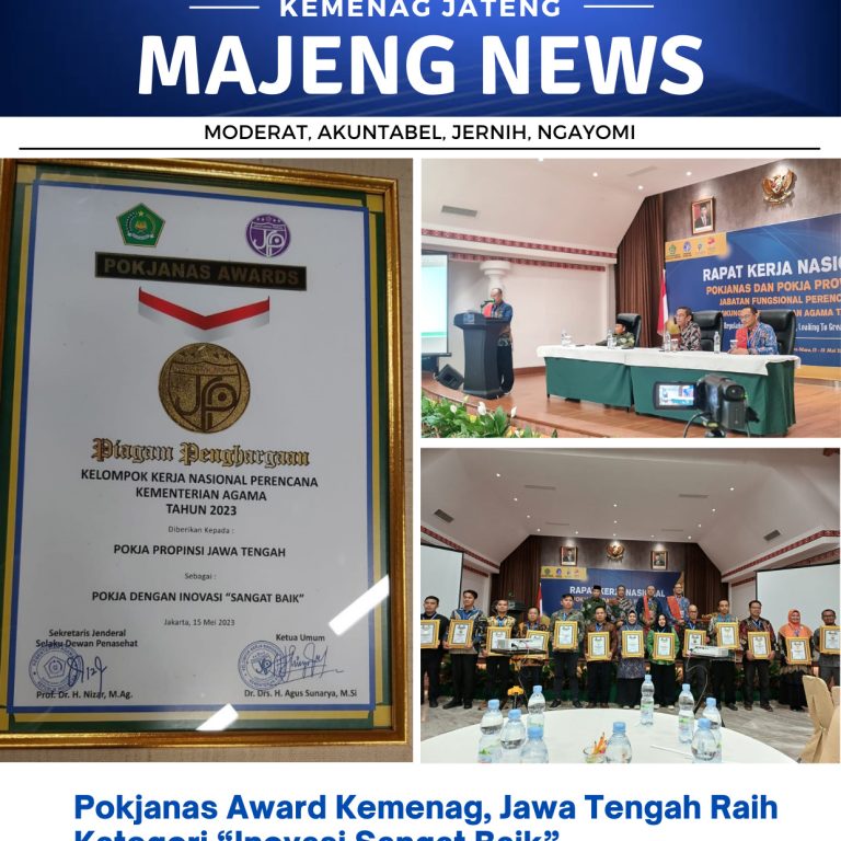 Pokjanas Award Kemenag, Jawa Tengah Raih Kategori Inovasi Sangat Baik