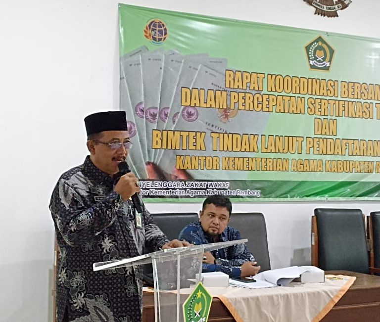 Percepat Sertifikasi Tanah Wakaf, Kemenag Rembang Gelar Bimtek e-AIW