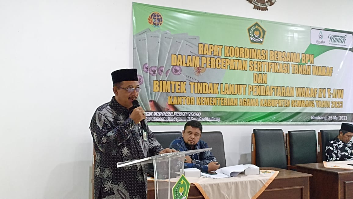 Percepat Sertifikasi Tanah Wakaf, Kemenag Rembang Gelar Bimtek e-AIW