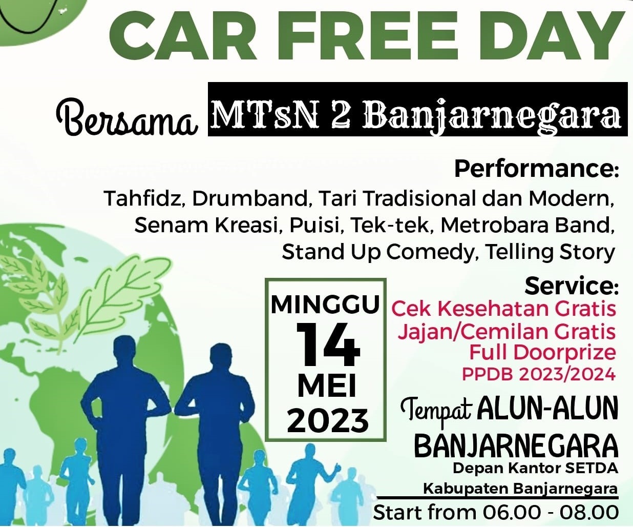 MTsN 2 Banjarnegara Siap Ikut Ramaikan Gelaran Car Free Day Di Alun-Alun Banjarnegara