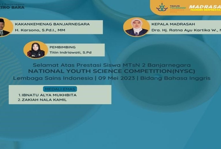 MTs N 2 Banjarnegara Raih 2 Mendali Emas Dalam NYSC Tahun 2023