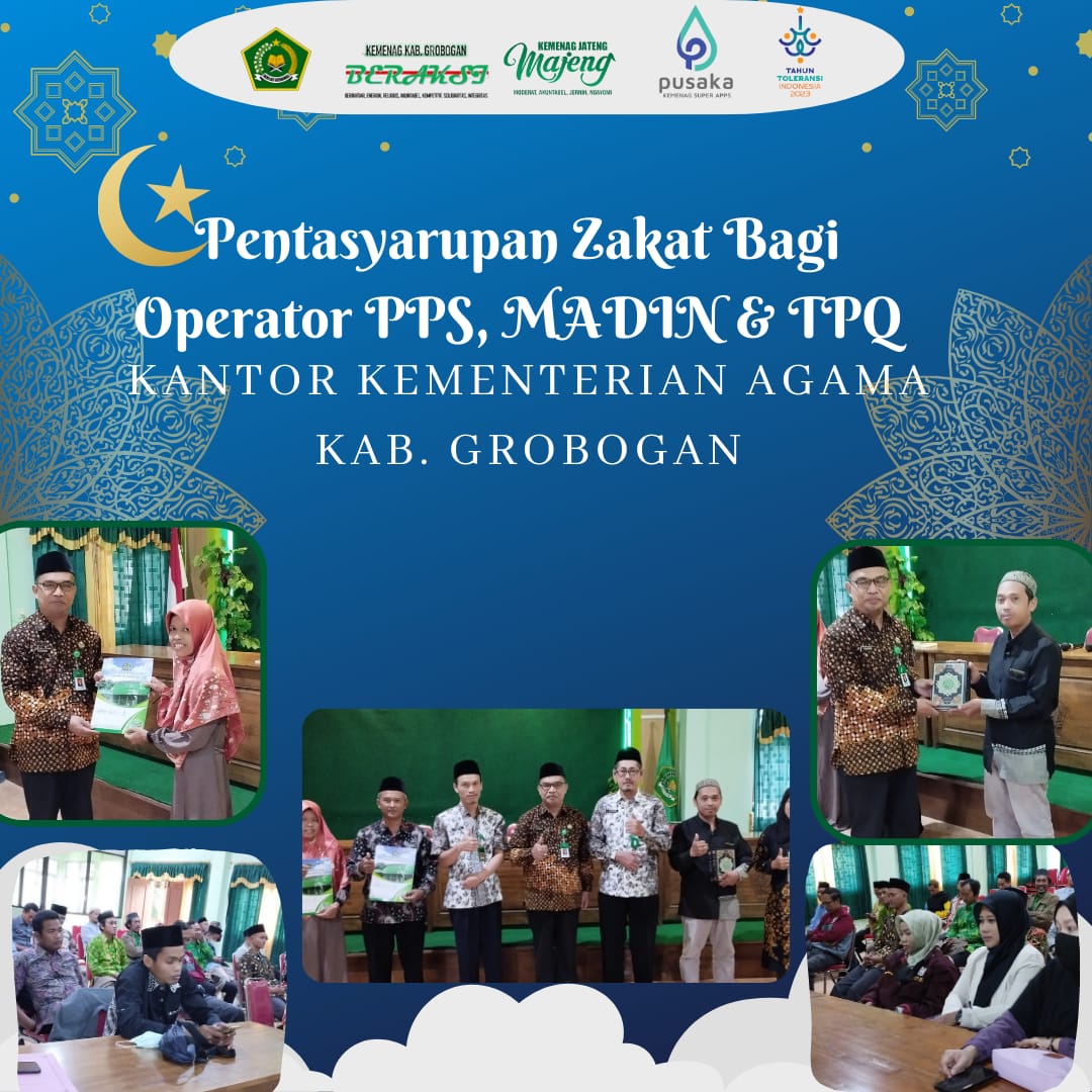 Kemenag Grobogan Tasyarufkan Zakat bagi Operator EMIS Ponpes, Madin dan TPQ