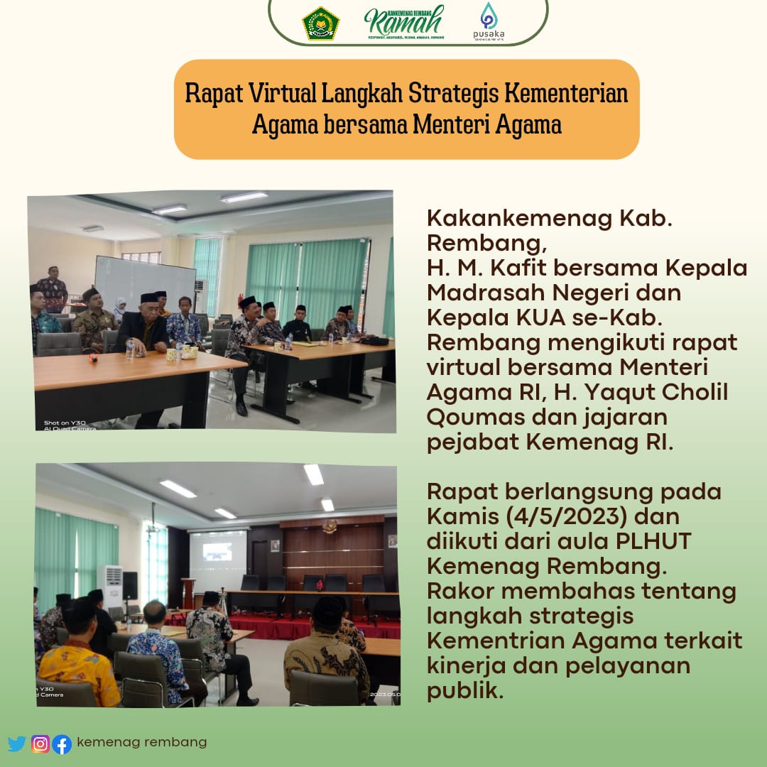 Rakor Virtual, GusMen Tekankan Penguatan Moderasi Beragama
