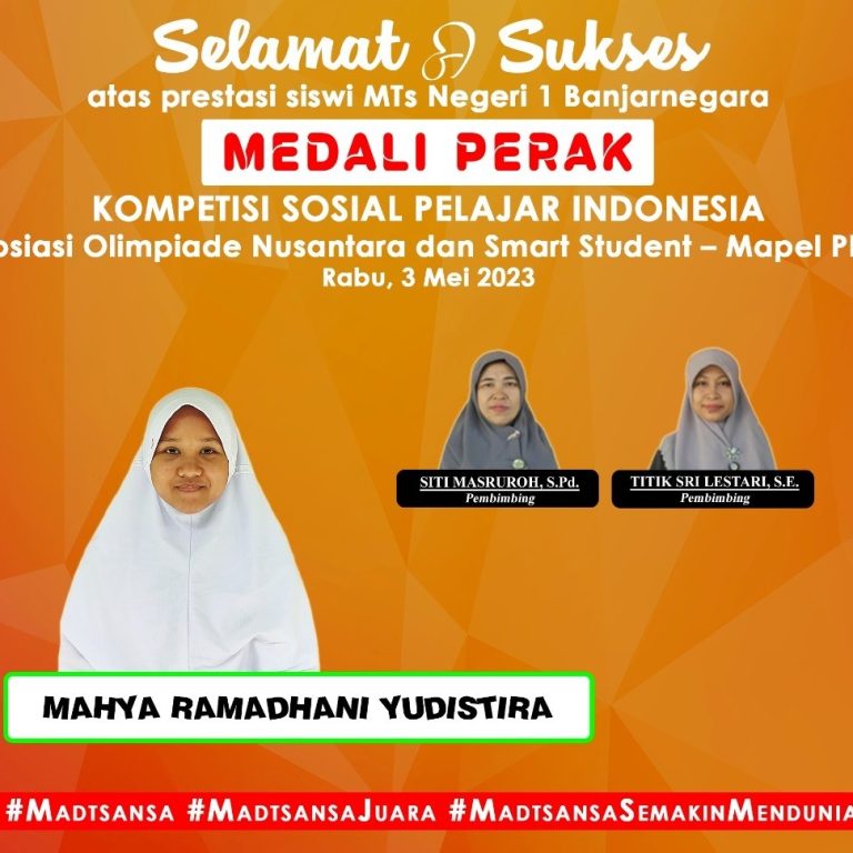 Heboh, Siswi MTs N 1 Banjarnegara Raih Medali Perak Mapel PPKn Di Tingkat Nasional