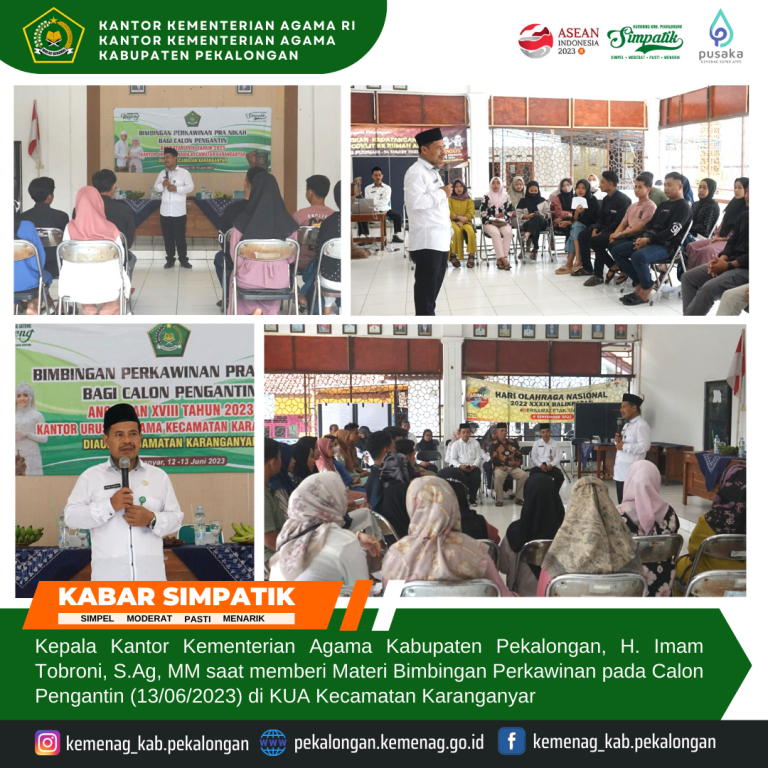 Bekali Calon Pengantin, Kepala Kemenag Imam Tobroni Ingatkan Pentingnya Bimwin