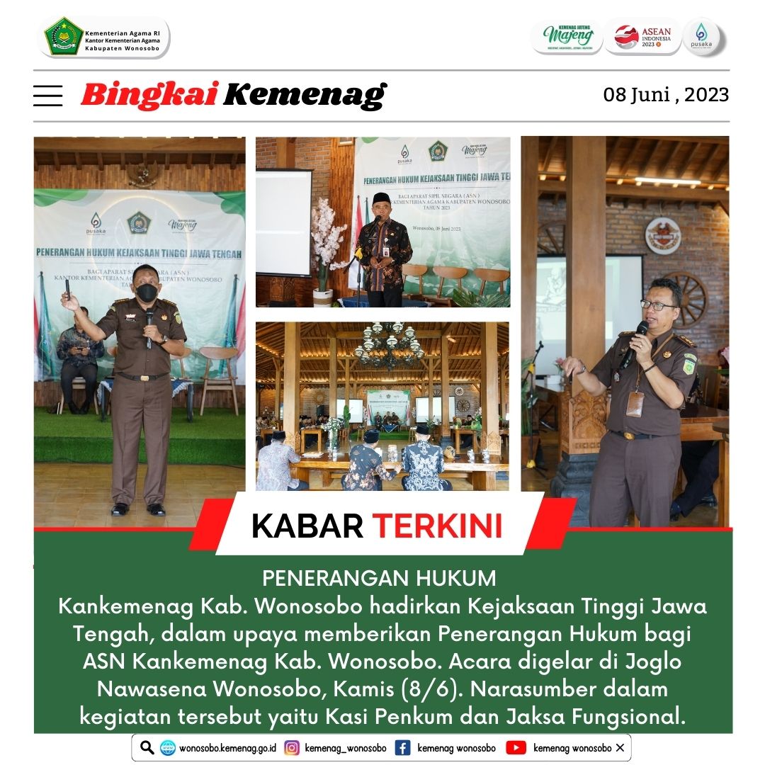 Kanwil Kemenag Prov. Jateng Berikan Penerangan Hukum Bagi ASN KanKemenag Kab. Wonosobo