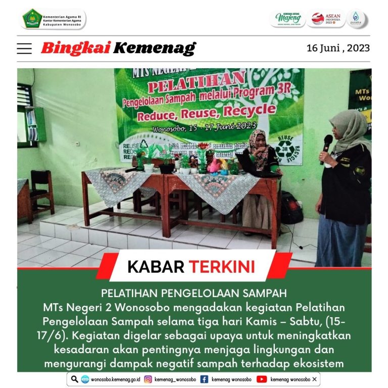 Pelatihan Pengelolaan Sampah MTs Negeri 2 Wonosobo