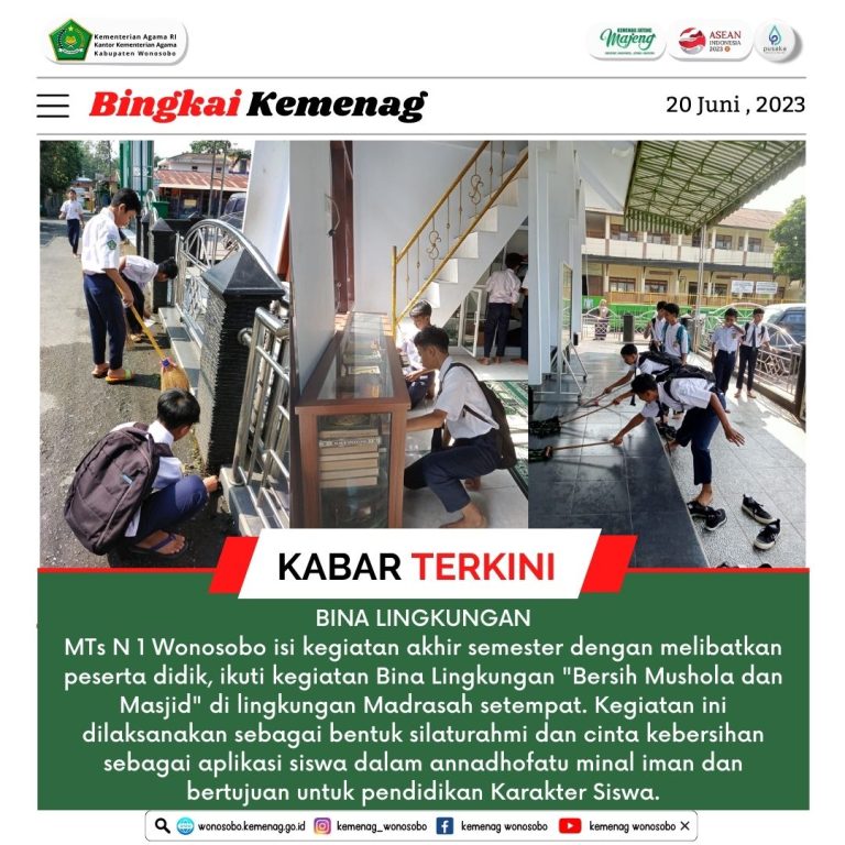 Bina Lingkungan Merawat Kebersihan Tempat Ibadah Sarana Pendidikan Karakter Siswa