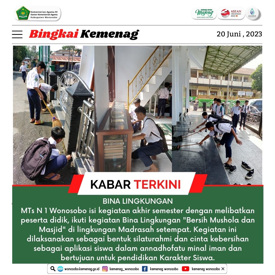 Bina Lingkungan Merawat Kebersihan Tempat Ibadah Sarana Pendidikan Karakter Siswa