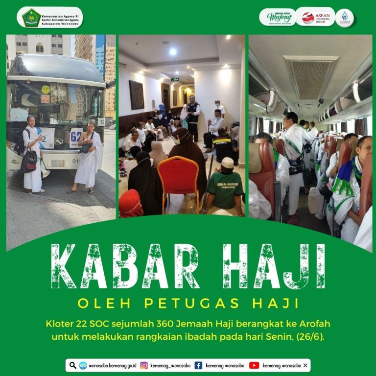 Jemaah Haji Kloter 22 SOC Berangkat ke Arofah