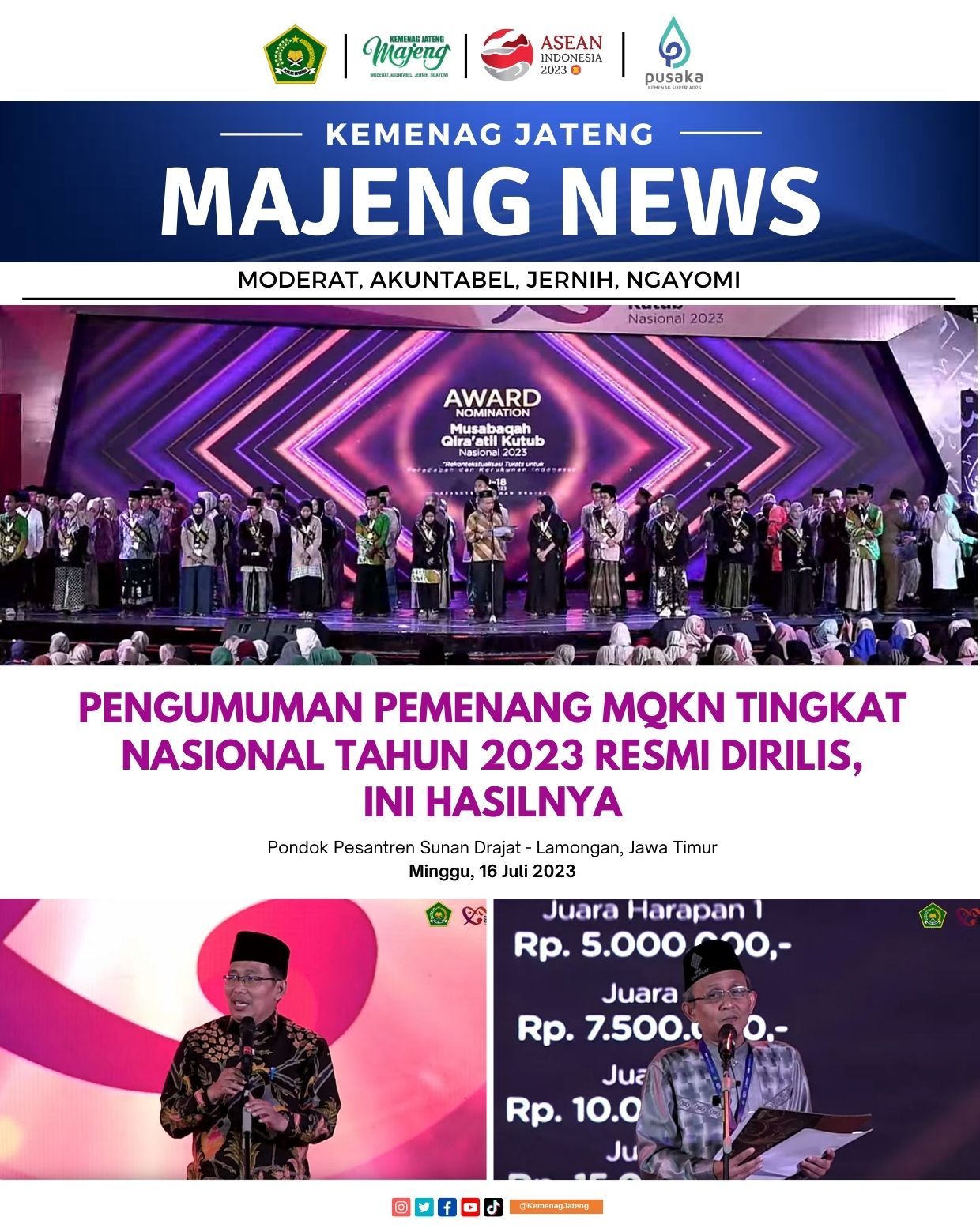 Pengumuman Pemenang MQKN Tingkat Nasional Tahun 2023 Resmi Dirilis, Ini Hasilnya