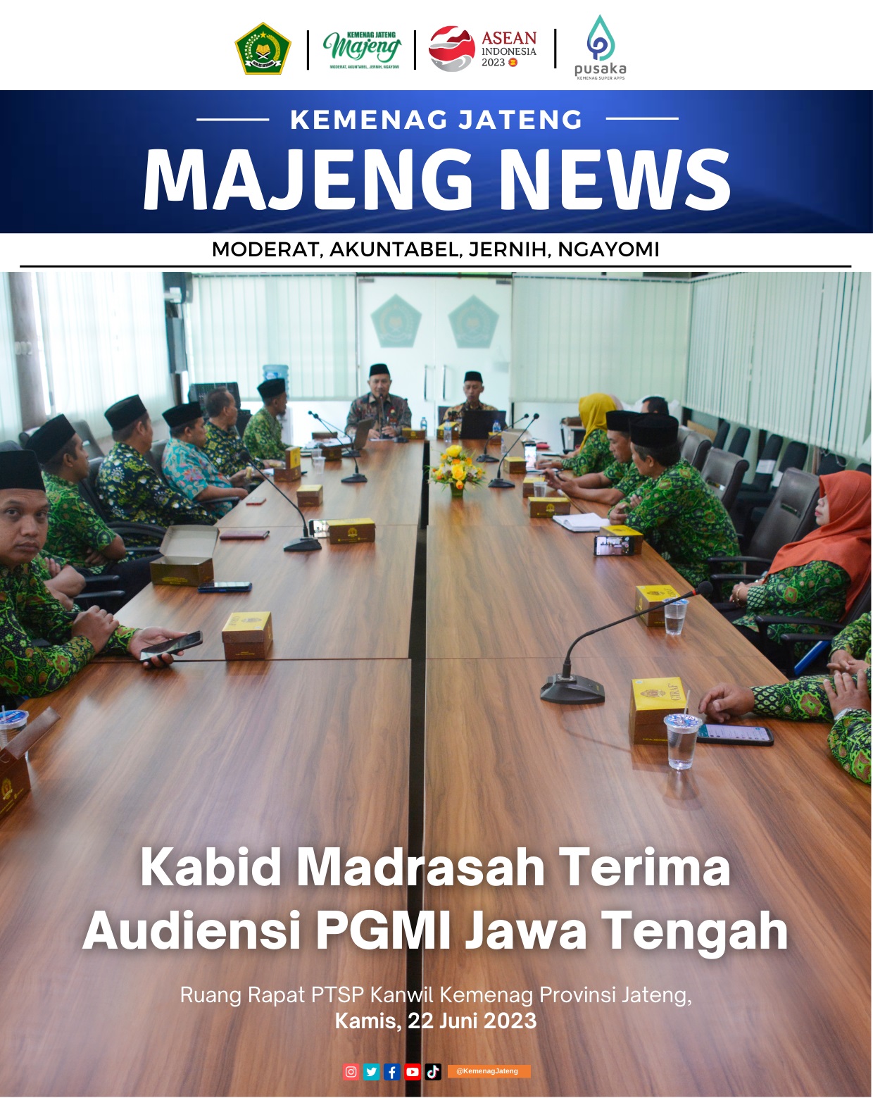 Kabid Madrasah Terima Audiensi PGMI Jawa Tengah